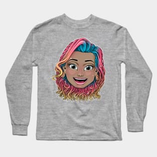 Reva Prisma smiling face emoji Long Sleeve T-Shirt